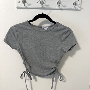 Ribbed Crop Top with Ties on the Sides